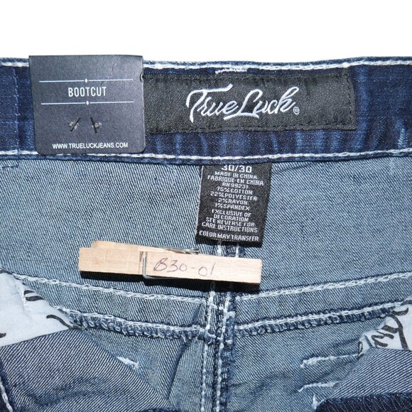 True Luck Men's Bootcut Jeans Actual Size 33x30 Tag 30x30 (Runs Big) NWT BKE - Picture 6 of 10